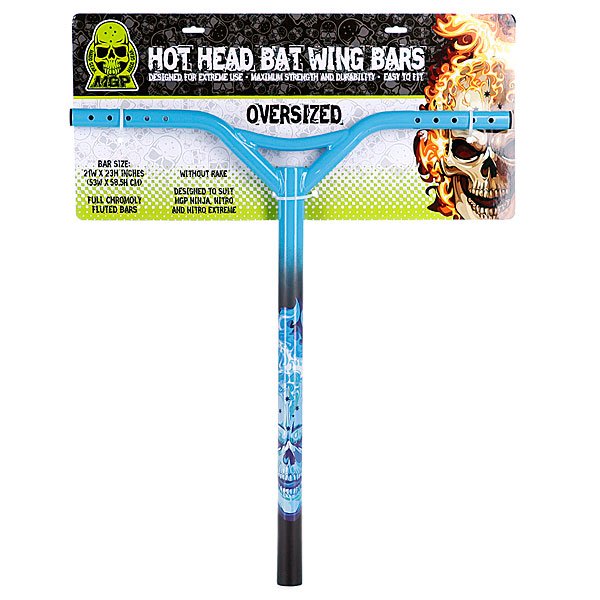Руль для самоката Mgp Bat Wing Straight Hot Head Blue/Black 31.8mm-21 X23 Руль для самоката Mgp Bat Wing Straight Hot Head Blue/Black 31.8mm-21 X23<br><br>Тип: Руль для самоката