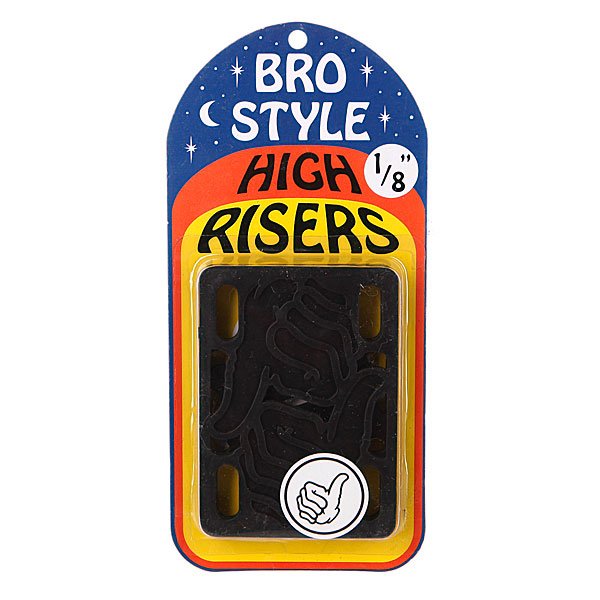 Подкладки для скейтборда Bro Style 1/8 High Risers Подкладки для скейтборда Bro Style 1/8 High RisersКомплект подкладок для вашего скейтборда. Характеристики:Материал: пластик.<br><br>Цвет: черный<br>Тип: Подкладки