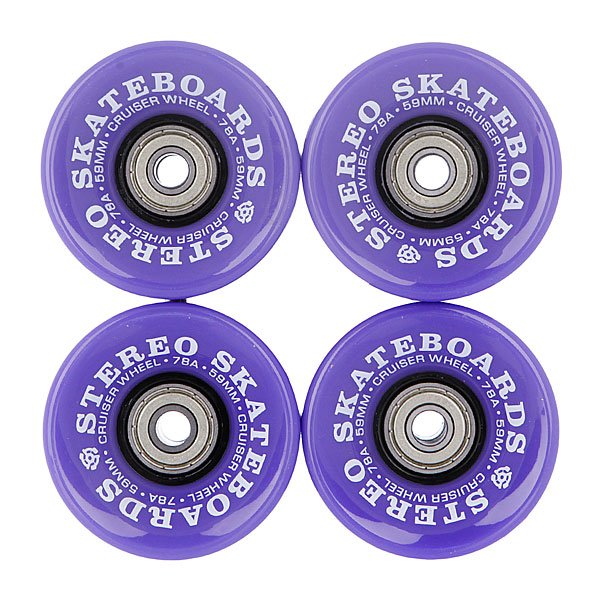Колеса для скейтборда лонгборда с подшипниками SVC Wheels Purple 78A 59 mm Stereo. Цвет: фиолетовый