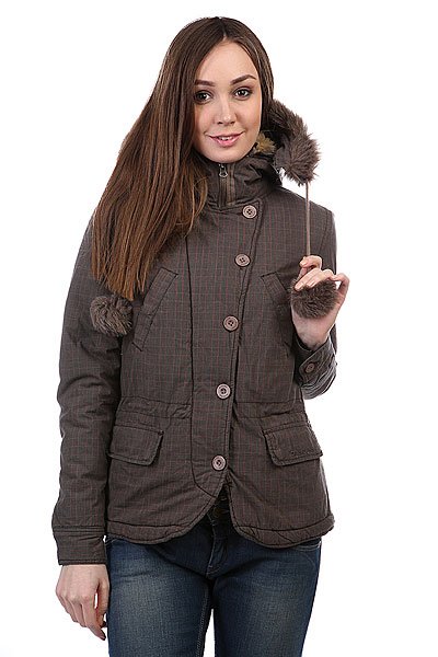 фото Куртка зимняя женская Dickies Beaver Check Timber Brown