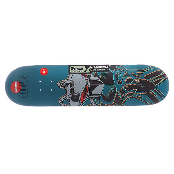 фото Дека для скейтборда для скейтборда Almost S5 Cooper Black Manta R7 Blue 31.6 x 8.0 (20.3 см)
