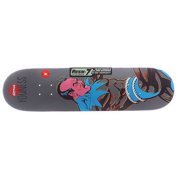 фото Дека для скейтборда для скейтборда Almost S5 Youness Sinestro R7 Grey 8.0 (20.3 см)
