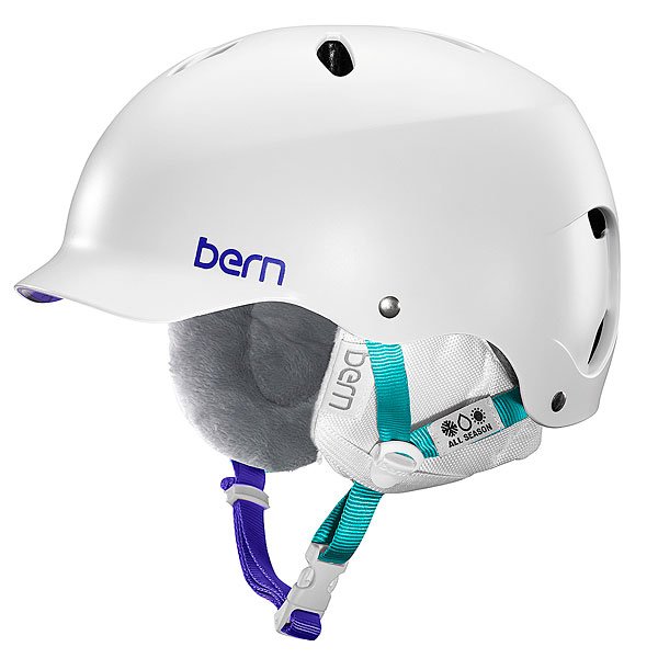 фото Шлем для сноуборда женский Bern Snow Hardhat Lenox Satin White/White Liner