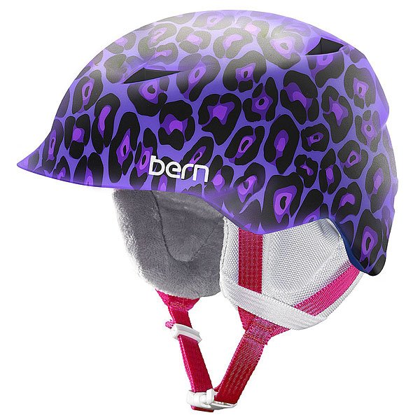 Шлем для сноуборда детский Bern Snow Zipmold Camina Satin Purple Leopard/White Liner