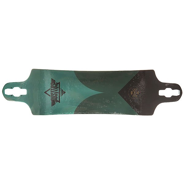 фото Дека для скейтборда для лонгборда Dusters S6 Aqua Drop-down Deck Turquoise 38 x 9.75 (24.8 см)