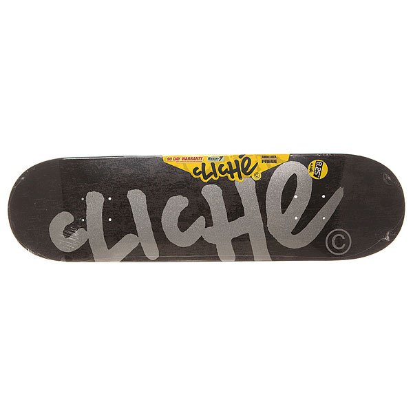 фото Дека для скейтборда для скейтборда Cliche S6 Classic Hyb Handwritten Black/Silver 31.7 x 8.25 (21 см)