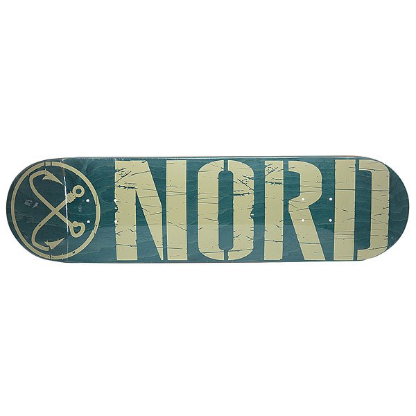 фото Дека для скейтборда для скейтборда Nord Logo Green/Beige 32 x 8.25 (21 см)