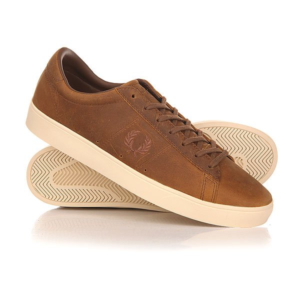 фото Кеды кроссовки низкие Fred Perry Spencer Waxed Leather Brown
