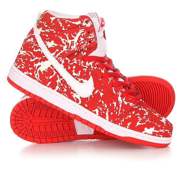 фото Кеды кроссовки высокие Nike SB Dunk High Premium Red/White