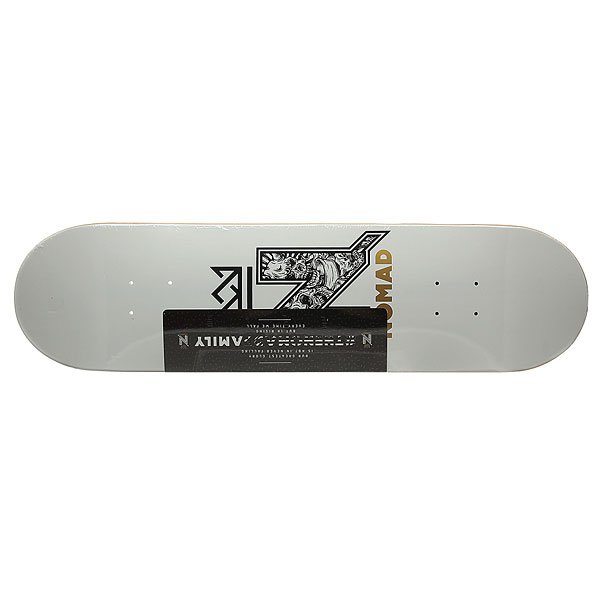 фото Дека для скейтборда для скейтборда Nomad N-Gang Logo White Deck White 32 x 8.125 (20.6 см)
