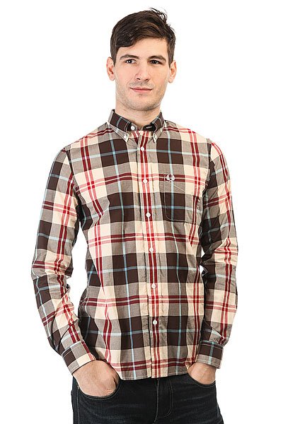 фото Рубашка в клетку Fred Perry Bold Check Beige/Brown