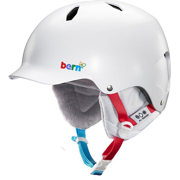 Шлем для сноуборда детский Bern Bandita Satin White Polar Bear/White Cordova Liner