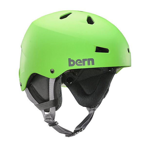фото Шлем для скейтборда Bern Team Macon Neon Green/Black Cordova Earflaps
