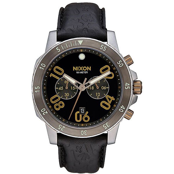 фото Кварцевые часы Nixon Ranger Chrono Leather Gold/Black