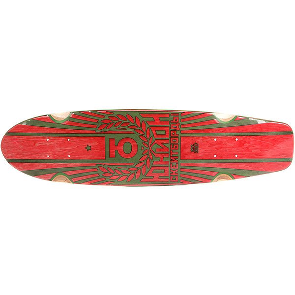 фото Дека для скейтборда для лонгборда Union Rose Red/Green 7.6 x 29.5 (75 см)
