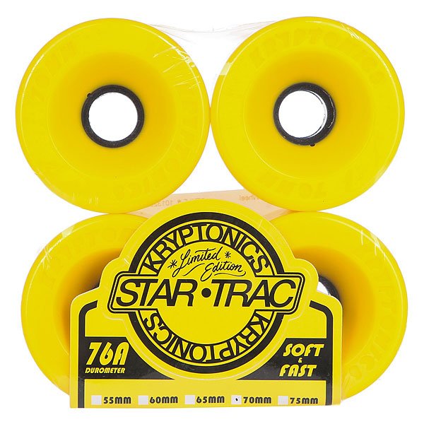 фото Колеса для скейтборда для лонгборда Kryptonics Star Trac Yellow 76A 70 mm