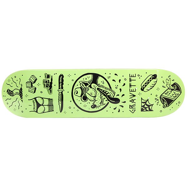 фото Дека для скейтборда для скейтборда Creature Gravette Tanked Pro Black/Green 31.9 x 8.2 (20.8 см)