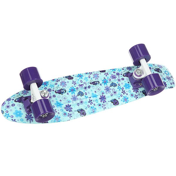 фото Скейт мини круизер Пластборды Flower 1 Light Blue/Purple/Blue 6 x 22.5 (57.2 см)