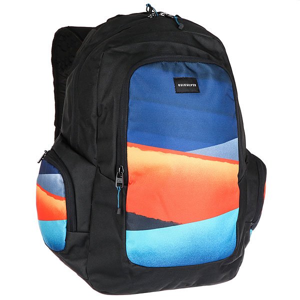 Рюкзак городской Quiksilver Schoolie Moroccan Slash Рюкзак городской Quiksilver Schoolie Moroccan SlashФункциональный мужской рюкзак повышенной вместимости. В нем есть все, что нужно современному городскому человеку.Технические характеристики: Основное отделение на молнии с карманом для ноутбука.Дополнительное отделение с органайзером.Два боковых кармана на молнии.Набивная спинная панель.Эргономичные плечевые ремни.Ручка для переноски.<br><br>Цвет: черный,мультиколор<br>Тип: Рюкзак городской<br>Возраст: Взрослый
