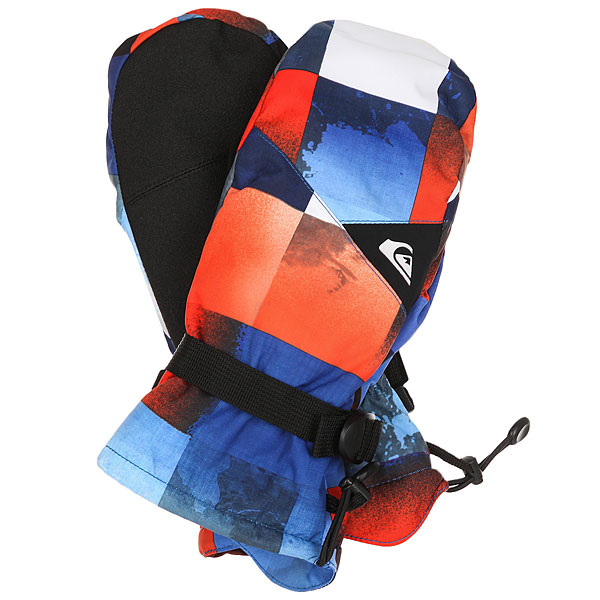 фото Варежки Quiksilver Mission Mitt Blue Red Icey Check