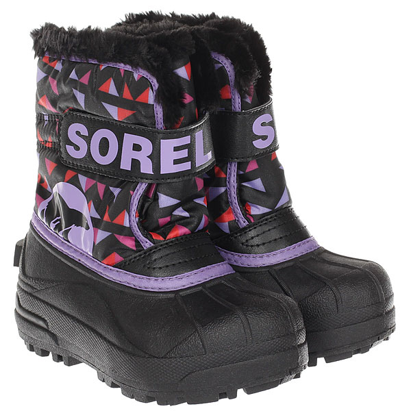 детский Sorel Childrens Snow Commander black Paisley Purple детский Sorel Childrens Snow Commander black Paisley PurpleУниверсальные ботинки, которые обеспечат тепло и сухость в холодную зимнюю погоду.Технические характеристики: Верх из нейлона с PU покрытием.Теплая подкладка из флиса.Утеплитель 200 гр.Водонепроницаемая резиновая подошва с разнонаправленным рисунком для лучшего сцепления.Температурный режим до -32° по Цельсию.<br><br>Цвет: черный,фиолетовый<br>Тип: Ботинки для сноуборда<br>Возраст: Детский