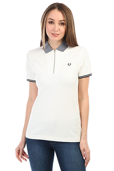 фото Поло Fred Perry Tipped Zip Neck Pique White