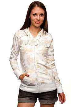 Толстовка классическая женская Zoo York Spray Spencill Rev Brown White Толстовка классическая женская Zoo York Spray Spencill Rev Brown White
