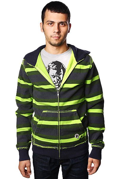 фото Толстовка Fallen Multi Stripe Cobra Hood Lime/Army/Navy