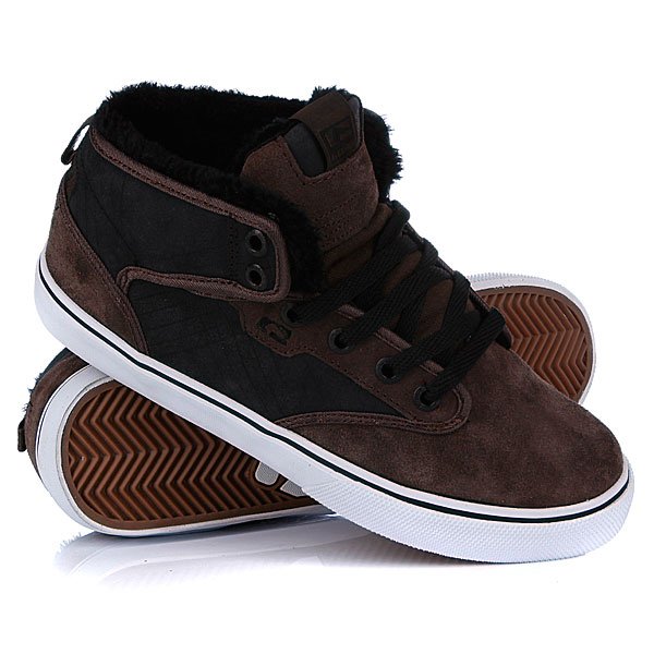 фото Кеды кроссовки утепленные Globe Motley Mid Fur Choco/Black