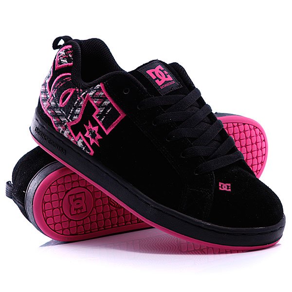 DC Court Graffik Ladies Se Shoe Black Crazy Pink Black