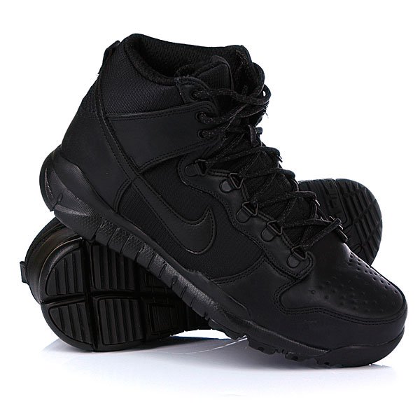 фото Кеды кроссовки утепленные Nike Dunk High OMS Black/Black