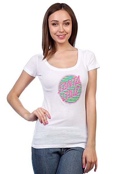 

Футболка женская Santa Cruz Awesome Dot Scoop Neck White