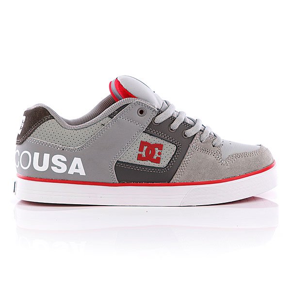 DC Pure Slim Xe Shoes Grey Red D0301849 GRFD Proskater.ru