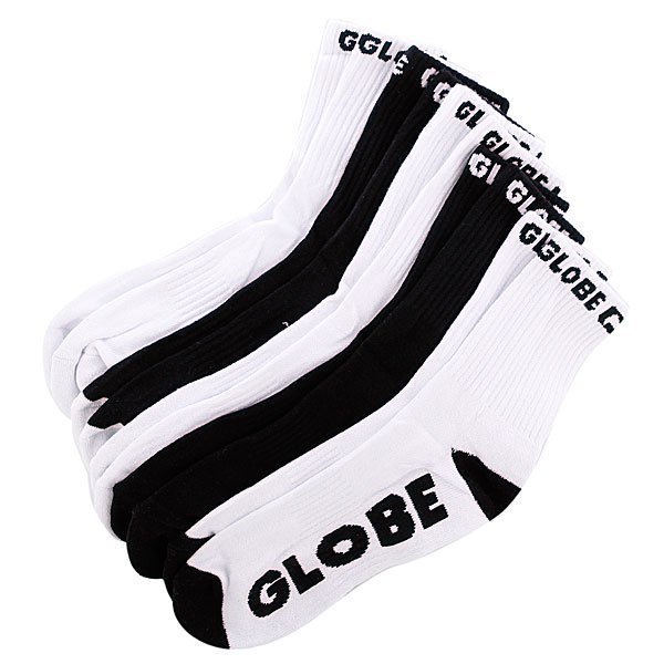 фото Носки Globe Quarter Socks Black/Wht (5-Pack)