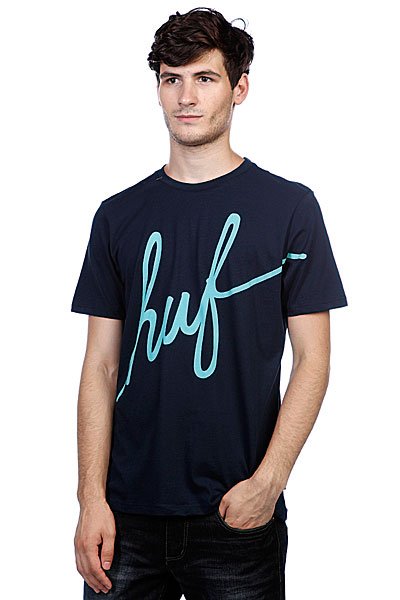 фото Футболка Huf Script Tee Navy