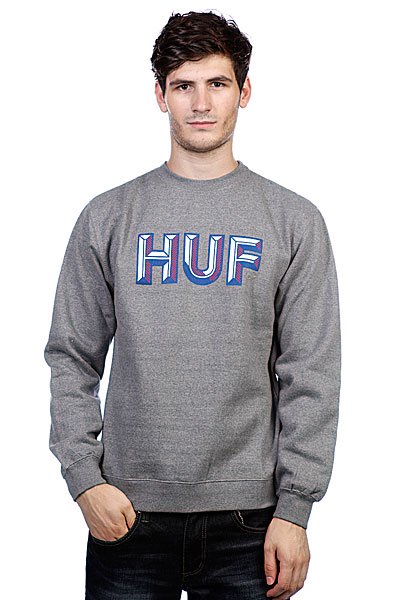 фото Толстовка Huf Diction Crew Gray Heather