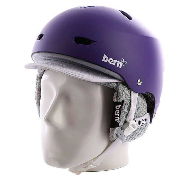 фото Шлем Bern Brighton Matte Hardhat Purple W/ Grey Visor Knit