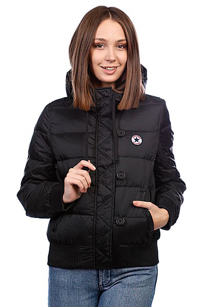 фото Куртка зимняя женская Converse Aww Hooded Down Jckt Black