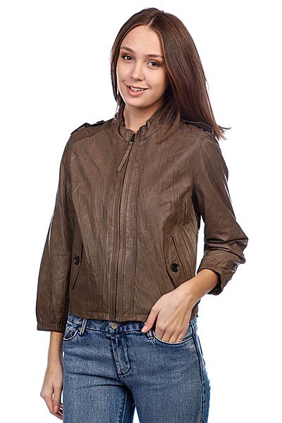 фото Куртка кожаная женская Converse Button Pocket Brown