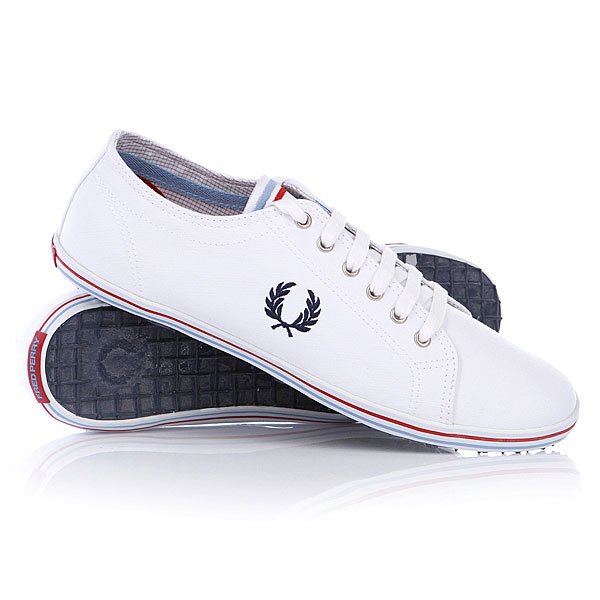 фото Кеды кроссовки Fred Perry Kingston Twill Tipped White/Red