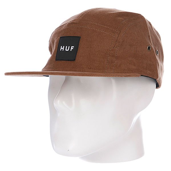 фото Бейсболка пятипанелька Huf Cord Box Volley Old Camel