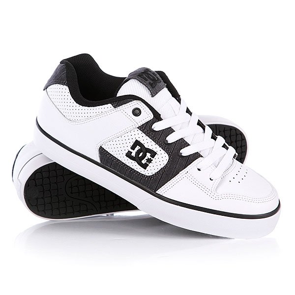 DC Pure Xe Shoe White Black Strip