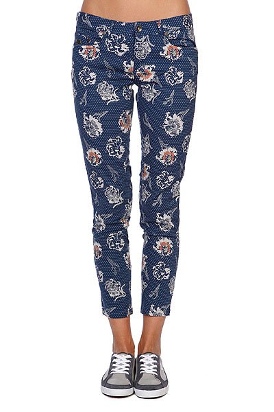 фото Штаны женские Roxy Skinny Crop Printed Indigo Blue