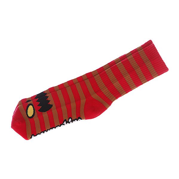 фото Носки средние Toy Machine Monster Stripe Red/Brown
