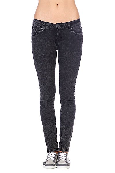 фото Джинсы узкие женские Volcom Rock Out Skinny Acid Wash Black