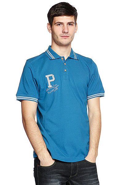 фото Поло Picture Organic College Men Polo Tee Blue Petrol