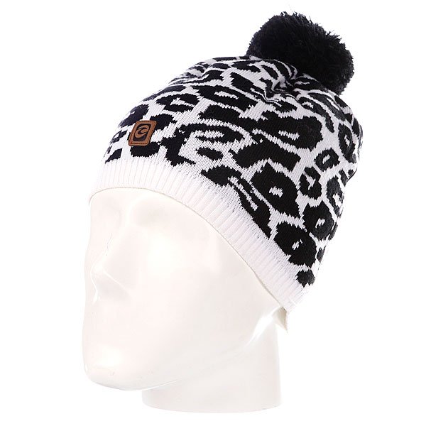 фото Шапка с помпоном женская Rip Curl Leopard Beanie Black