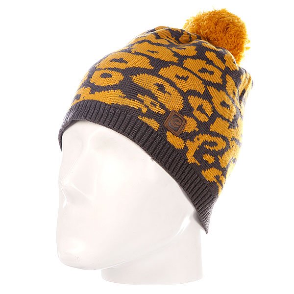 фото Шапка с помпоном женская Rip Curl Leopard Beanie Nugget Gold