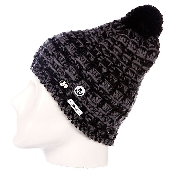 фото Шапка с помпоном женская Rip Curl Rena Beanie Black