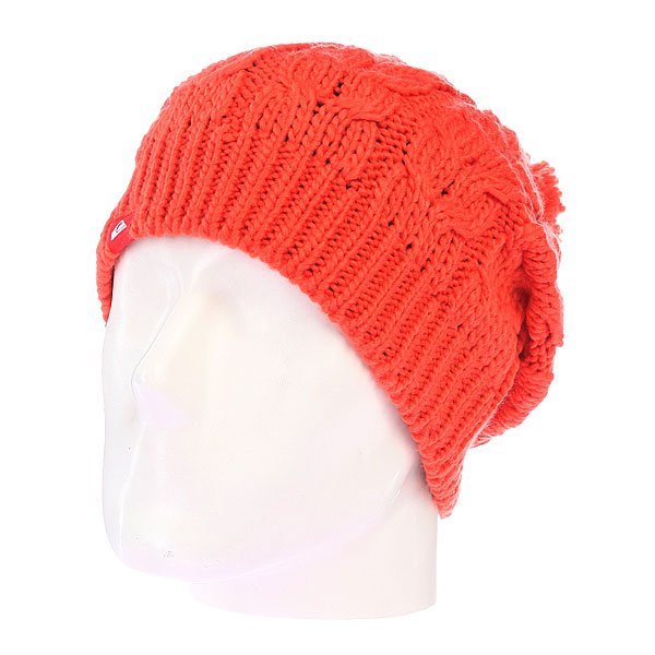 фото Шапка с помпоном Quiksilver Planter Beanie Mandarin Red